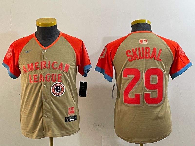 Youth Detroit Tigers #29 Skubal Brown All star 2024 Nike MLB Jersey style 4->youth nfl jersey->Youth Jersey